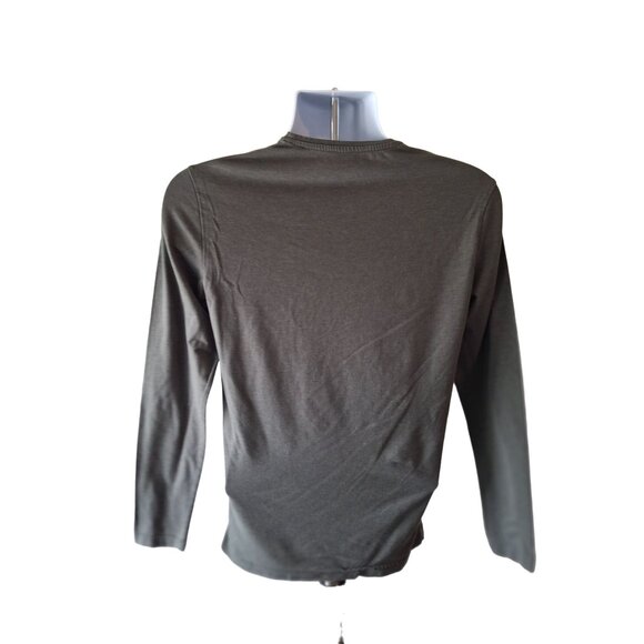 H&M Muscle Fit Long-Sleeve Mens Shirt Medium Olive - Picture 2 of 6